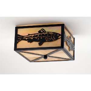   Brown Trout Rustic / Country Single Light Down Lighting10 Square Flus