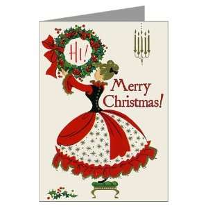  Retro Decorating Woman Christmas Cards Pkg of 10 Holiday 