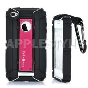  Silicone Armor Case with Carabiner Clip for Apple iPhone 4 