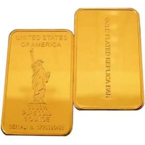   Statue of Liberty One Troy Ounce Gold Bars   Replica 