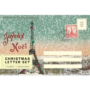  Cavallini Joyeux Noel Paris Eiffel Tower Christmas Letter 
