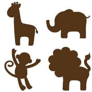   Wall Pops for Baby Peel and Stick Jungle Silhouette, Espresso Brown