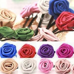  Korea Fashion Classic Silk Fabrics Rose Flower Hairpin Hair Clip 10 