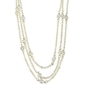   CZ Gold Overlay Cubic Zirconia 100 inch Endless Necklace: Jewelry