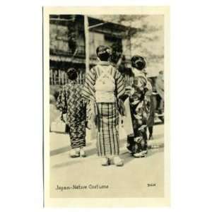   Japanese in Native Costume Real Photo Postcard Japan 