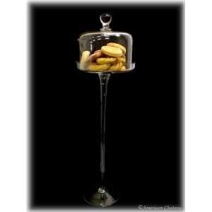 21 Tall Glass Domed Pedestal Cheese/Chocolate Stand: Home 
