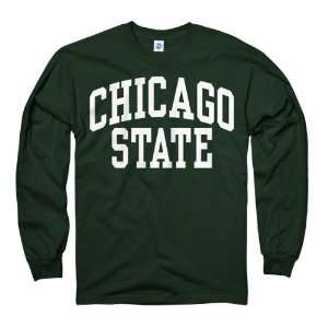  Chicago State Cougars Green Arch Long Sleeve T Shirt 