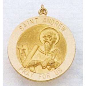  14k Gold Saint Andrew Medal Jewelry