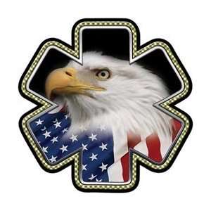  American Flag Patriotic Eagle Head Star of Life Decal   24 