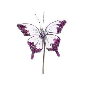  7 Princess Garden Glittering Violet Butterfly Beaded 