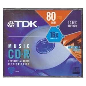    TDK CDR Media 700MB 80 Minute (1 Pack, for audio only) Electronics