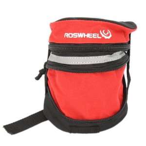    Belt Type Bicycle Saddle Bag Red 13014 B: Sports & Outdoors