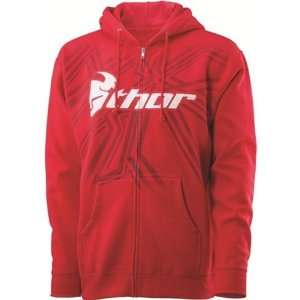    Thor Mazed Zip Up Fleece Hoody Red Large L 3050 1430: Automotive