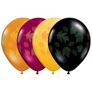    (12) Assorted Falling Autumn Leaves 16 Latex Balloon Toys & Games