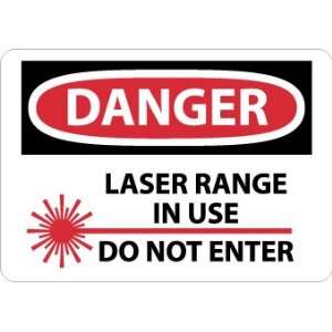   , Laser Range In Use Do Not Enter, Graphic, 10X14, Adhesive Vinyl
