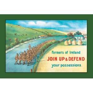 Farmers of Ireland, Join Up and Defend Your Possessions 16X24 Giclee 
