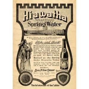 1907 Ad Louis M Park Co. Hiawatha Spring Water Native   Original Print 