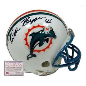  Keith Byars Miami Dolphins Autographed Mini Helmet: Sports 