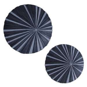   Round Ribbed Finish Wall Art   Set of 2, 19W x 19H in.: Home & Kitchen