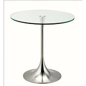  Accent End Table   Coronet Series Satin Steel Base: Home 