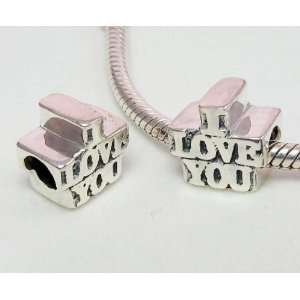 : (Free Shipping Beads Charms Jewelry Sale) I Love You Block Letters 
