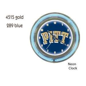 Pittsburgh Panthers NCAA 18 inch Neon Clock:  Sports 
