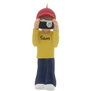 Personalized Camera Boy Christmas Ornament: Home & Kitchen