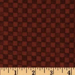  44 Wide Christmas In Your Heart Checks Burgundy Fabric 