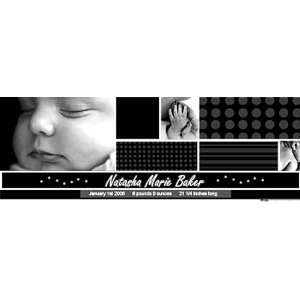 Pers. Modern Baby Black And White Photo Banner 18 Inch x 54 Inch All 