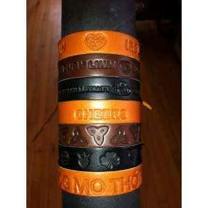    Stamped Leather Wrist Band (Slainte   Light Brown): Jewelry