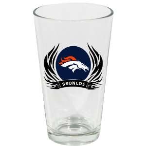  NFL Denver Broncos Screen Printed Pint Glass: Sports 