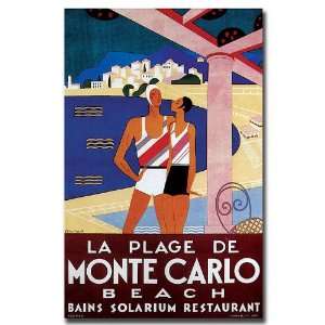 La Plage de Monte Carlo Beach by Phillipe Bouchard  18x24