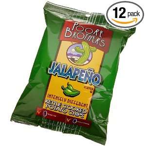 Poore Brothers Jalapeno Kettle Chips, 2.5 Ounce Bags (Pack of 12 