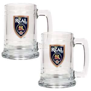  Real Salt Lake 2pc 15oz Beer Glass Tankard Set: Kitchen 