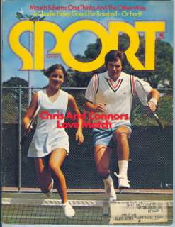 1974 Sport Magazine Chris Evert & Jimmy Connors Tennis  