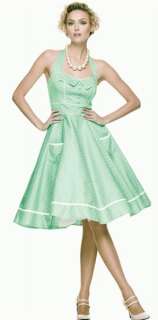 Hell Bunny Olivie Mint Green Vintage Pinup Dress Rockabilly Retro 