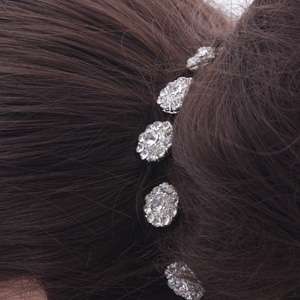 6pcs Swarovski Crystal Rhinestone Flower Hair Pin Clips Wedding Bridal 