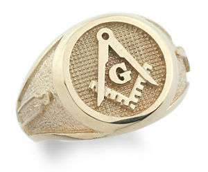 New Mens 18K Solid Gold Masonic Master Mason Ring  
