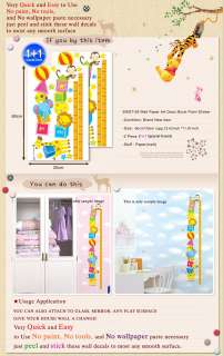SW 29 Height Measure ZOO Kids Wall Decals Sticker  