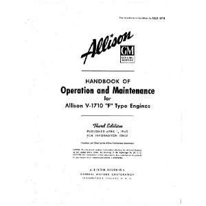   Engine Operation and Maintenance Manual Allison V 1710 Books
