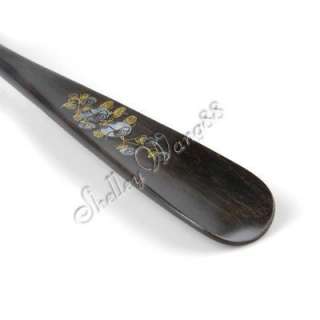 27 1/2 70cm Wooden Shoe Horn Long Reach Handle Black  