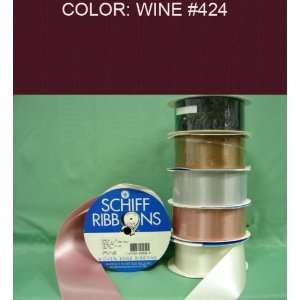   : 50yds SINGLE FACE SATIN RIBBON Wine #424 1/4~USA: Everything Else