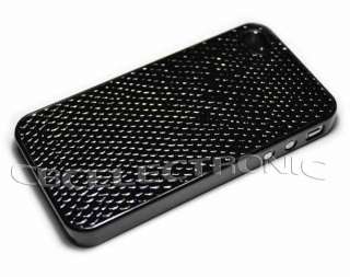 New Black Lizard Skin design Leather Hard Case cover for iPhone 4 4G 