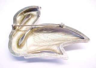 MBE WCCMA 1995 Sterling Silver Vintage SWAN Brooch / Pin Pendant 2 1/4 