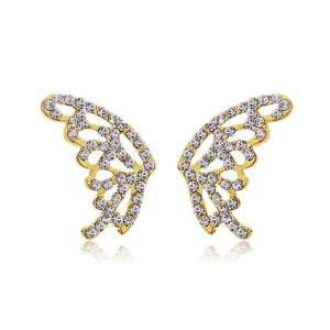   Pretty Colorful Butterfly Earrings with Silver Austrian Crystal (4638