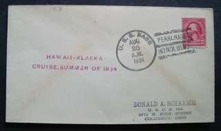   COVER PEARL HARBOR, HONOLULU, HAWAII ALASKA CRUISE, SUMMER 0F 1934