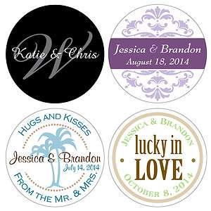 90   1.5 inch Custom Glossy Wedding Stickers Favor Labels Seal 