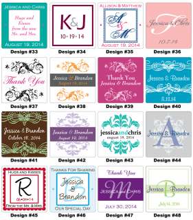 100   2x2 inch Square Wedding Waterproof Stickers/ Labels / Seals