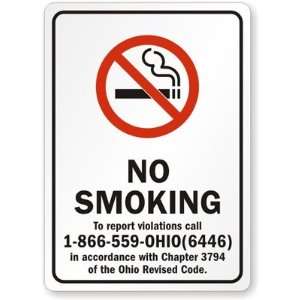  NO SMOKING To report violations call 1 866 559 OHIO(6446 