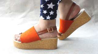 Women Girl Bohemian Hollow Sandals Shoes Platform Heels Wedge Peep Toe 